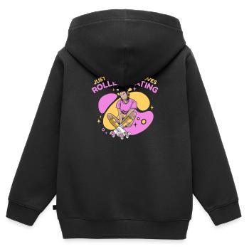 Rollerskate Rollschuh Inlineskates Skating - Kinder Premium Organic Zip Hoodie - Schwarz - Hinten - AI Model Kid Male (0cm)