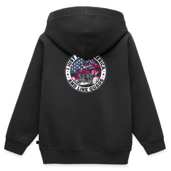 Quad Quads Quatre Roues Motorsport - Sweat Premium à capuche zippé enfant bio - noir - Dos - AI Model Kid Male (0cm)