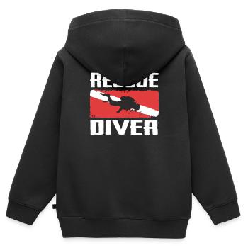 Plongeur plongeur plongeur plongeur océan - Sweat Premium à capuche zippé enfant bio - noir - Dos - AI Model Kid Male (0cm)