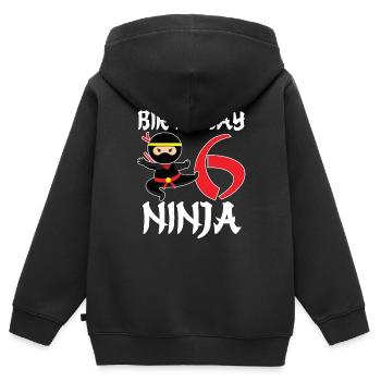 Six Years Old Birthday Ninja Gift - Kids Premium Organic Zip-up Hoodie - black - Back - AI Model Kid Male (0cm)