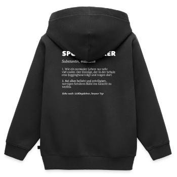 Grundschullehrer Definition Sportlehrer - Kinder Premium Organic Zip Hoodie - Schwarz - Hinten - AI Model Kid Male (0cm)