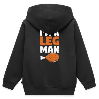 Truthahn Drumstick Lustig Thanksgiving Feiertag - Kinder Premium Organic Zip Hoodie - Schwarz - Hinten - AI Model Kid Male (0cm)