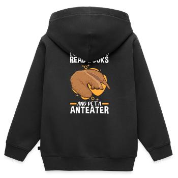 Ameisenbär streicheln Südamerika Ameisenfresser - Kinder Premium Organic Zip Hoodie - Schwarz - Hinten - AI Model Kid Male (0cm)