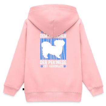 Pekinese Herrchen Peking-Palasthund Pekingese - Kinder Premium Organic Zip Hoodie - Rosa - Hinten - AI Model Kid Female (0cm)