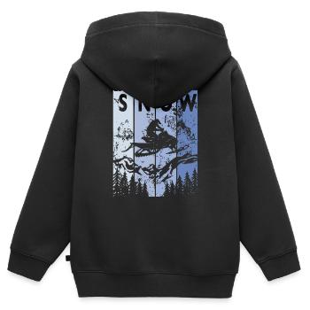 Motorschlitten Schneemobil Wintersport Schneemobiler - Kinder Premium Organic Zip Hoodie - Schwarz - Hinten - AI Model Kid Male (0cm)
