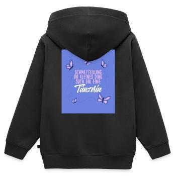 Schmetterling du kleines Ding - Kinder Premium Organic Zip Hoodie - Schwarz - Hinten - AI Model Kid Male (0cm)