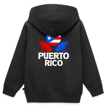 National Animal Puerto Rico Puerto Rican Boricua - Kinder Premium Organic Zip Hoodie - Schwarz - Hinten - AI Model Kid Male (0cm)