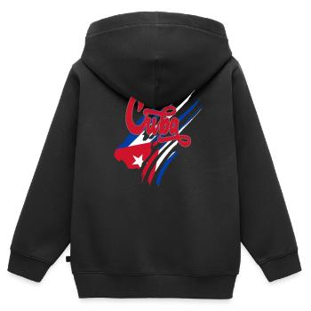 Kuba Flagge Kuba - Kinder Premium Organic Zip Hoodie - Schwarz - Hinten - AI Model Kid Male (0cm)