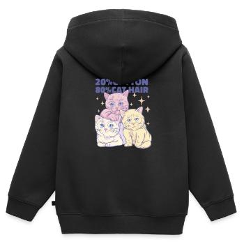 Cat Cat Hair Domestic Cat Pet Kitten Hangover - Kids Premium Organic Zip-up Hoodie - black - Back - AI Model Kid Male (0cm)