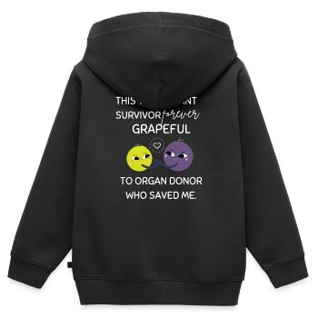 Transplant Survivor Organ Empfänger Danke - Kinder Premium Organic Zip Hoodie - Schwarz - Hinten - AI Model Kid Male (0cm)