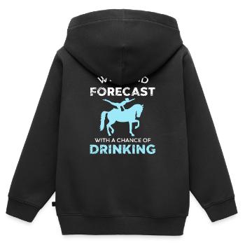 Voûte avec chance de boire des prévisions amusantes - Sweat Premium à capuche zippé enfant bio - noir - Dos - AI Model Kid Male (0cm)