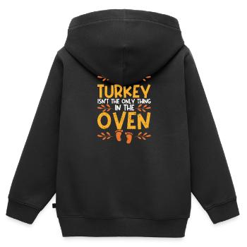 Die Türkei ist nicht das einzige Ding im Ofen Baby - Kinder Premium Organic Zip Hoodie - Schwarz - Hinten - AI Model Kid Male (0cm)