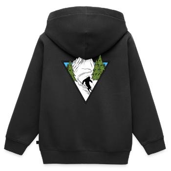 Skifahren Ski Ski Ski Winter Sport Ski - Kinder Premium Organic Zip Hoodie - Schwarz - Hinten - AI Model Kid Male (0cm)