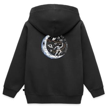 L’espace est illimité - Astronaute dans l’espace - Sweat Premium à capuche zippé enfant bio - noir - Dos - AI Model Kid Male (0cm)