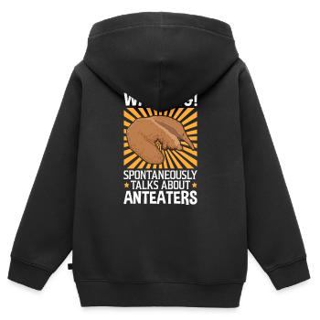 Redet über Ameisenbär Südamerika Ameisenfresser - Kinder Premium Organic Zip Hoodie - Schwarz - Hinten - AI Model Kid Male (0cm)