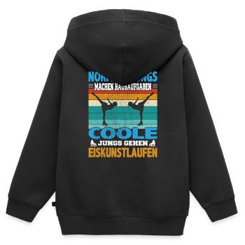 Normale Jungs machen Hausaufgaben coole machen - Kinder Premium Organic Zip Hoodie - Schwarz - Hinten - AI Model Kid Male (0cm)