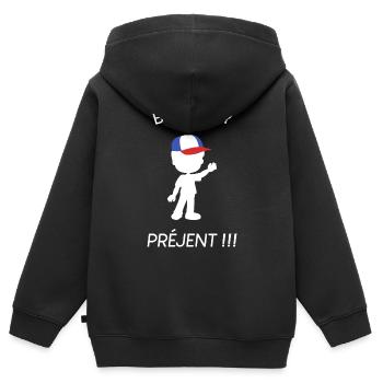 Benjam - Blague - Sweat Premium à capuche zippé enfant bio - noir - Dos - AI Model Kid Male (0cm)
