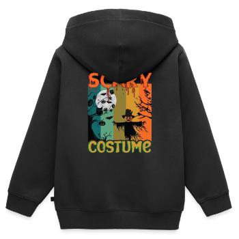 Happy Halloween Party Hexe Fledermaus Grusel Spuk - Kinder Premium Organic Zip Hoodie - Schwarz - Hinten - AI Model Kid Male (0cm)