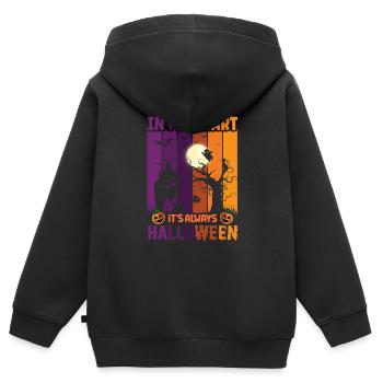 Happy Halloween Party Hexe Fledermaus Grusel Spuk - Kinder Premium Organic Zip Hoodie - Schwarz - Hinten - AI Model Kid Male (0cm)
