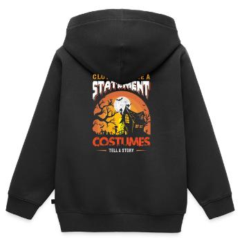 Happy Halloween Party Hexe Fledermaus Grusel Spuk - Kinder Premium Organic Zip Hoodie - Schwarz - Hinten - AI Model Kid Male (0cm)