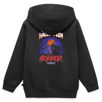 Happy Halloween Party Hexe Fledermaus Grusel Spuk - Kinder Premium Organic Zip Hoodie - Schwarz - Hinten - AI Model Kid Male (0cm)