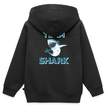 Équipe Hai - Sweat Premium à capuche zippé enfant bio - noir - Dos - AI Model Kid Male (0cm)