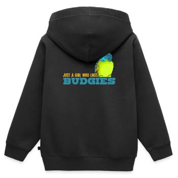 Perruche Fille Perruche Perruche - Sweat Premium à capuche zippé enfant bio - noir - Dos - AI Model Kid Male (0cm)