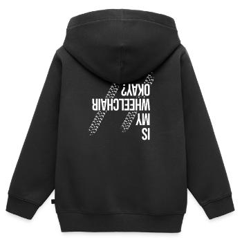 Mon fauteuil roulant va-t-il bien, Rollstuhl - Sweat Premium à capuche zippé enfant bio - noir - Dos - AI Model Kid Male (0cm)