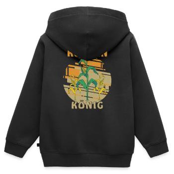 KOLBEN KÖNIG - Kinder Premium Organic Zip Hoodie - Schwarz - Hinten - AI Model Kid Male (0cm)
