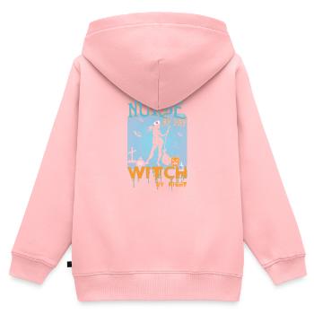 Joyeux Halloween Horror Monster Haunted Horror Scare - Sweat Premium à capuche zippé enfant bio - rose - Dos - AI Model Kid Female (0cm)