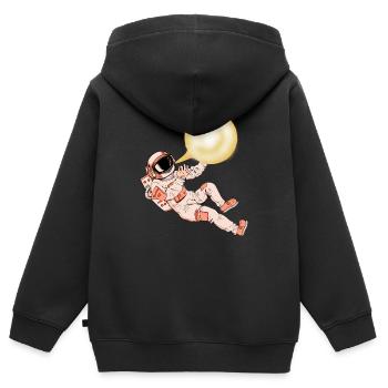 Astronaut mit Raumanzug Mond Raumfahrt Raumschiff - Kinder Premium Organic Zip Hoodie - Schwarz - Hinten - AI Model Kid Male (0cm)