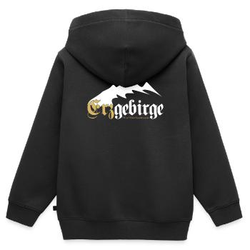 Erzgebirge Berg Wandern Walder Rauschen - Kinder Premium Organic Zip Hoodie - Schwarz - Hinten - AI Model Kid Male (0cm)