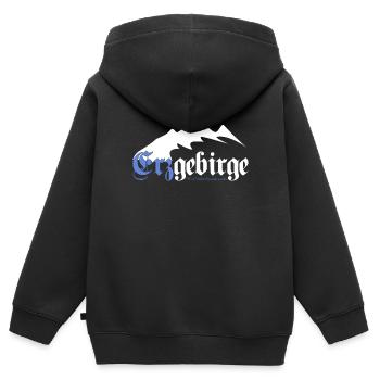 Erzgebirge Berg Wandern Walder Rauschen - Kinder Premium Organic Zip Hoodie - Schwarz - Hinten - AI Model Kid Male (0cm)