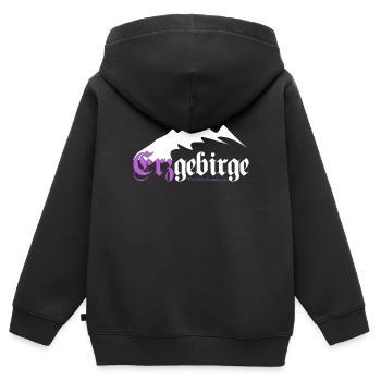 Erzgebirge Berg Wandern Walder Rauschen - Kinder Premium Organic Zip Hoodie - Schwarz - Hinten - AI Model Kid Male (0cm)