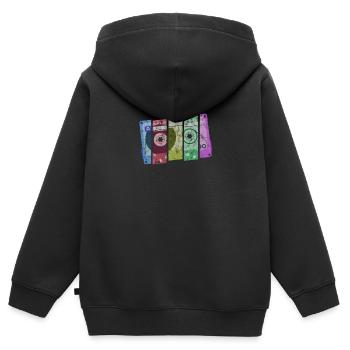 Couleurs de la cassette - Sweat Premium à capuche zippé enfant bio - noir - Dos - AI Model Kid Male (0cm)