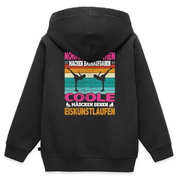 Normale Mädchen Hausaufgaben coole Eiskunstlauf - Kinder Premium Organic Zip Hoodie - Schwarz - Hinten - AI Model Kid Male (0cm)