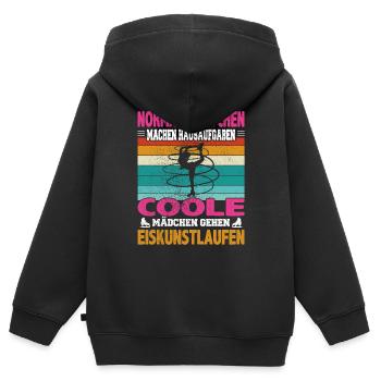 Normale Mädchen Hausaufgaben coole Eiskunstlauf - Kinder Premium Organic Zip Hoodie - Schwarz - Hinten - AI Model Kid Male (0cm)
