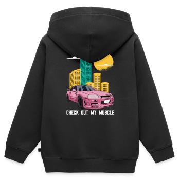 Sportwagen Auto Automobil - Kinder Premium Organic Zip Hoodie - Schwarz - Hinten - AI Model Kid Male (0cm)