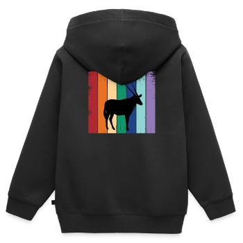 Antilope - Sweat Premium à capuche zippé enfant bio - noir - Dos - AI Model Kid Male (0cm)