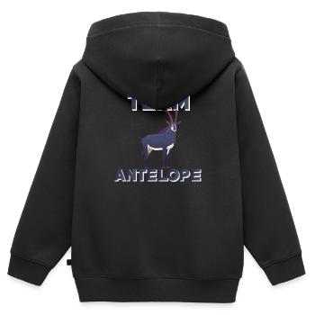 Team Antilope - Kinder Premium Organic Zip Hoodie - Schwarz - Hinten - AI Model Kid Male (0cm)