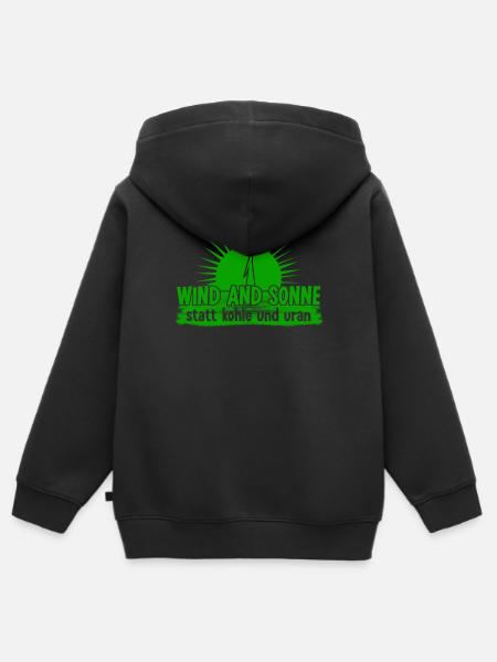 Klimawandel WIndkraft Klimaschutz - Kinder Premium Organic Zip Hoodie - Schwarz