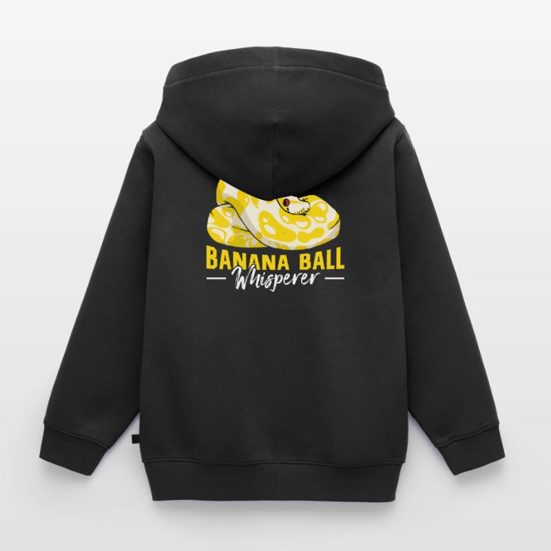 Banana Ball Python Whisperer Kids Premium Organic Zip-up Hoodie