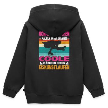 Normale Mädchen Hausaufgaben coole Eiskunstlauf - Kinder Premium Organic Zip Hoodie - Schwarz - Hinten - AI Model Kid Male (0cm)