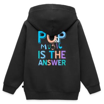 Pop Music Is The Answer Awesome Retro T-Shirt - Kinder Premium Organic Zip Hoodie - Schwarz - Hinten - AI Model Kid Male (0cm)