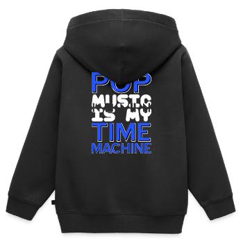 POP Music Is My Time Machine Awesome Cool Present - Kinder Premium Organic Zip Hoodie - Schwarz - Hinten - AI Model Kid Male (0cm)