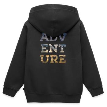 Adventure Natur Design Wildnis Freiheit Abenteuer - Kinder Premium Organic Zip Hoodie - Schwarz - Hinten - AI Model Kid Male (0cm)
