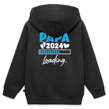 Dad 2024 Loading Announces Pregnancy Future Dad - Kids Premium Organic Zip-up Hoodie - black - Back - AI Model Kid Male (0cm)
