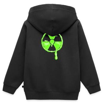 Funny Design Radioactive - Kids Premium Organic Zip-up Hoodie - black - Back - AI Model Kid Male (0cm)