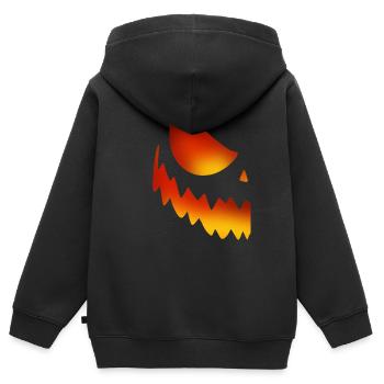 Partner Outfit Halloween Kürbis - Kinder Premium Organic Zip Hoodie - Schwarz - Hinten - AI Model Kid Male (0cm)