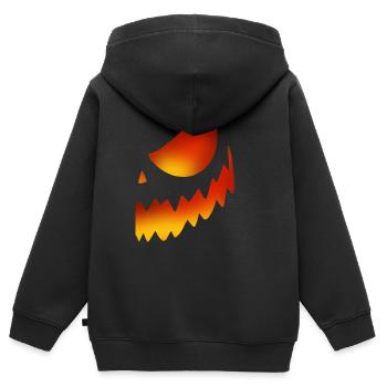Partner Outfit Halloween Kürbis - Kinder Premium Organic Zip Hoodie - Schwarz - Hinten - AI Model Kid Male (0cm)